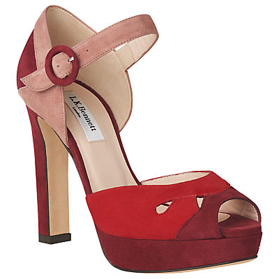 L.K. Bennett Eli Block Heeled Sandals Roca Red L.K. Bennett Eli Block Heeled Sandals Roca Red